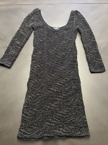 bebe Dresses & Skirts - Bebe stretch metallic black Bodycon mini dress M